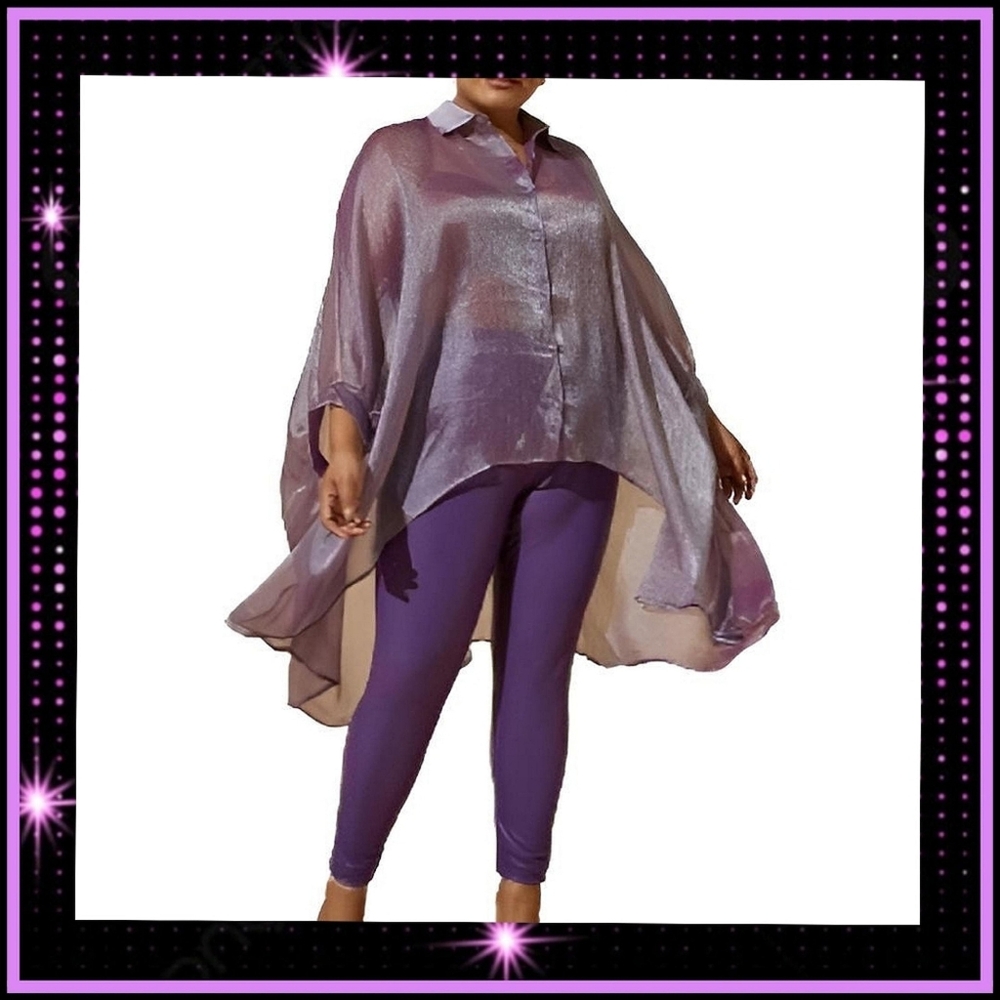 Ashley Stewart semi sheer blouse